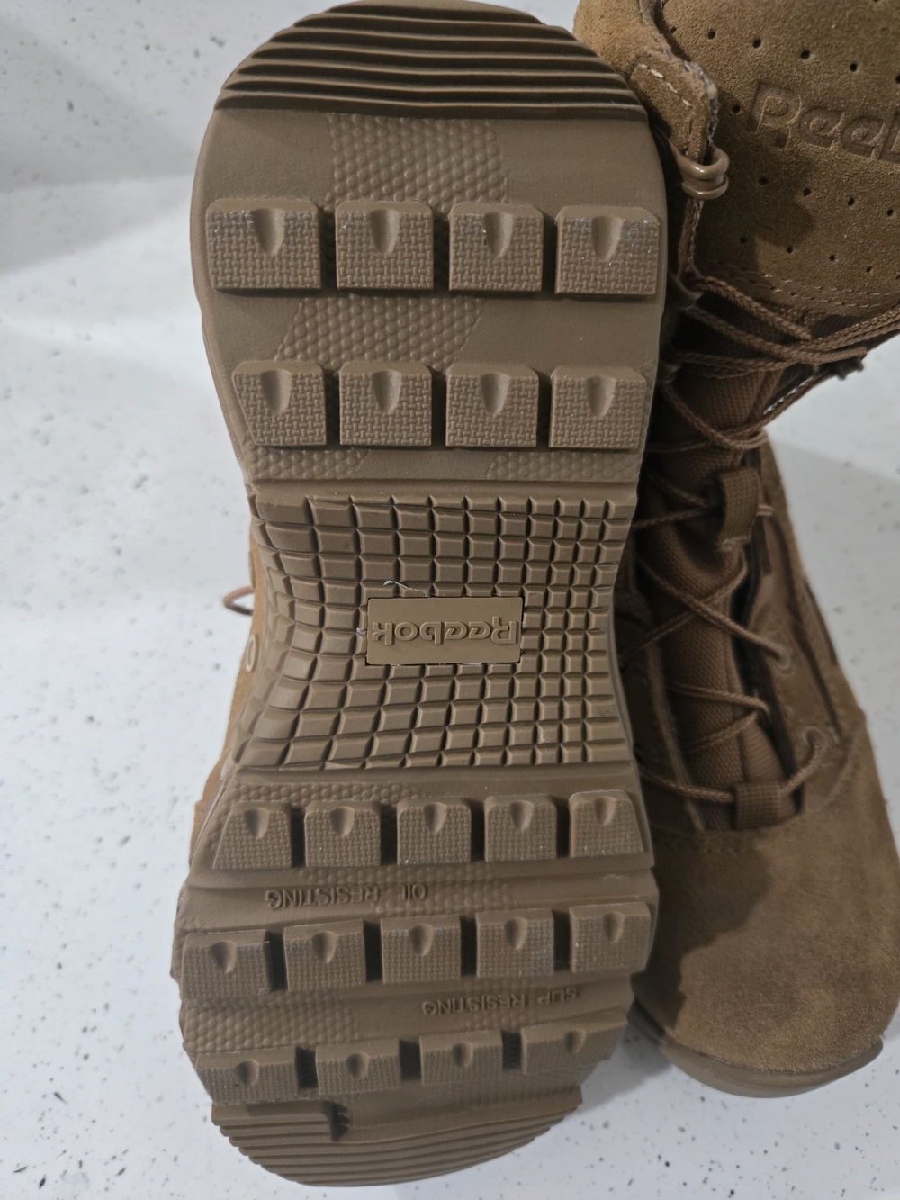 Reebok Work Men's 8" Hyper Velocity  Brown Military Boot Size 8women Shoes - Picture 5 of 7